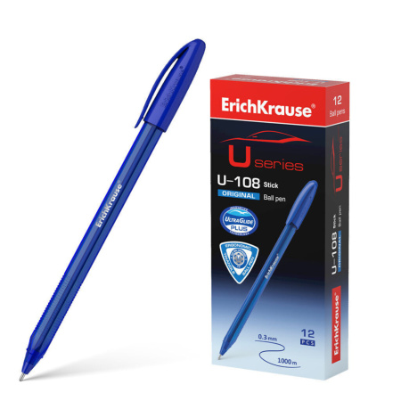 Ручка шар. ЕК ULTRA GLIDE ORIGINAL STICK U-108 синяя, тонир.корп.1мм