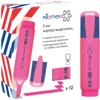 Текстовыделитель "Attomex" 1-5 мм плоский, розовый