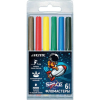 Фломастеры   6цв "deVENTE. Astronaut", вентил.колпачок, картон