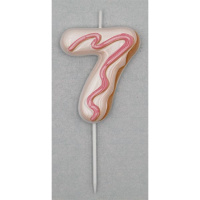 Свеча-цифра "7" Donut  6 см, с 3D декором