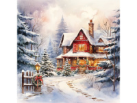 Мозаика алмазная по номерам на холсте 20*20см "Декабрьское утро" с подрамником