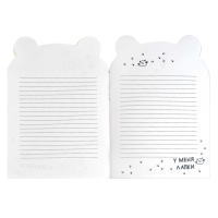 Блокнот 120*170мм  32л скоба "Мышка с мороженым" лин., фигурн.вырубка, мат.лам.