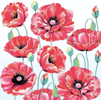 Салфетка "Маки" 33*33см, 20 шт., 2-х слойная