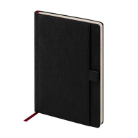 Ежедневник недат. А5 136л., мягк.пер., иск.кожа "Marseille. Черный" карман, лин., ляссе