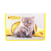 Папка для труда А4 1 отд. молн. вокруг, откид.планка  Пушистик, ламинат