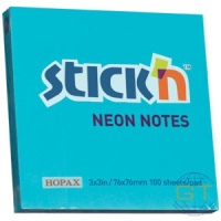 Бумага с липким краем (76*76мм)  100л голубой, НЕОН