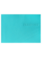 Обложка для Паспорта натуральная кожа PASSPORT бирюзовый, тисн.конгрев