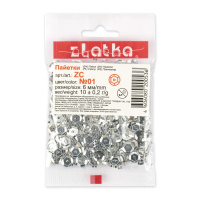 Пайетки круглые  6мм 10гр "Zlatka" черный