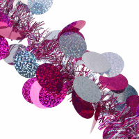 Мишура d= 10см, 2м, ПВХ, с декором, ассорти цветов