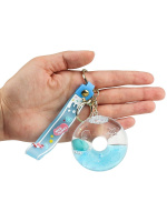 Брелок "Море" голубой ПВХ, жидкий центр 6*6см