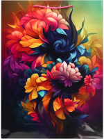 Пакет подар. бумажн. 32*44*10 см, 210гр/м2  Цветочная абстракция