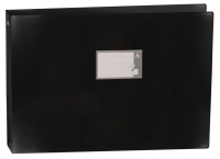 Папка 4 кольца 27 мм 0,8 мм пластик А3 горизонтальная, чёрная