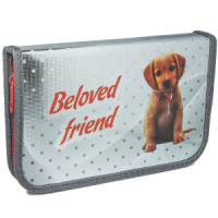 Пенал 1 отд. (190*115*30) молния, метал.картон "Лохматый друг"