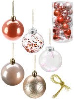 Набор елочных шаров 6 см,  30 шт. "Праздник в коралловых оттенках"