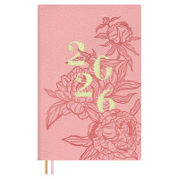 Еженедельник дат. 2026г А6 96л., кожзам., мягк.пер. "Джут розовый" тисн.фольгой, вырубка, ляссе