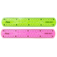 Линейка 20 см "Flex", цв.тонир, гибкая, неломающаяся