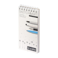 Скетчбук 105*220мм  80л., гребень, 170гр/м2, "SKETCHBOOK Sketch&Art" ДЛЯ МАРКЕРОВ, тв.обложка