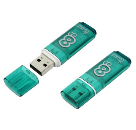 Флеш-драйв  8 GB USB Smartbuy Glossy series Green