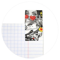 Закладки с липким краем (25*45мм)  2 цв, по 20л. "Герои аниме комикс" пластиковые