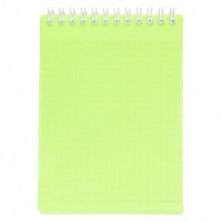 Блокнот А6 пласт.обл.  80л "Line neon. Зеленый" гребень, кл.