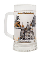 Кружка сувенирная 330 мл  "Санкт-Петербург. Коллаж" стекло