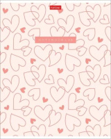 Тетрадь А5 48л кл. Hatber пласт.обл. "LOVE IS...." 5 диз.в блоке
