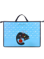 Папка А3 (473*350*50) с ручками, молния сверху, пластик "Приключение одного кота"