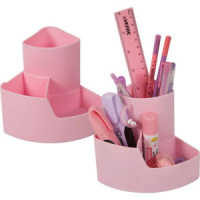 Подставка наст. "Corner" 11,5*11,5*12см , пластиковая, цвет розовый
