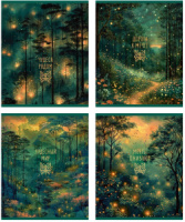 Тетрадь А5 48л кл. Полином "Magic forest" УФ-лак, 4 дизайна