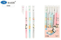 Ручка гелевая стираемая Basir "Кошечки" синяя, 0,38мм