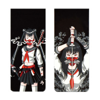 Набор закладок магнитных  4шт., "Ярость катаны" 25*58мм