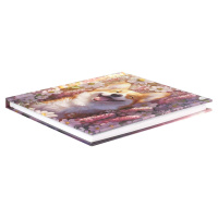 Блокнот 105*105мм 7БЦ  48л "Корги с ромашками" кл., глянц.лам., тисн.фольгой