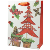 Пакет подар. бум. новогодн. 18*24*10см 210гр/м  "Рождество" 4 дизайна, 1 дизайн в упаковке