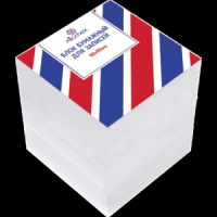 Блок бумаги для записи  (90*90*90мм) белый, непроклеенный,  70г/м2, белизна 70%