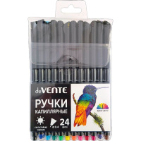 Набор капиллярных ручек "deVENTE. Drops" 0.4мм, 24цв.,черный корпус