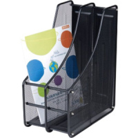 Накопитель д\бумаг верт. 2 отд. deVENTE 15*28*35см металл, черный