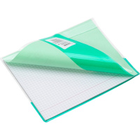 Обложка для тетрадей и дневн. (209*350) ПВХ 110мкм прозр., с зеленым.клапаном