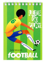 Блокнот А6  40л гребень "Футбольный дизайн" клетка