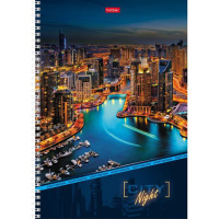 Тетрадь А4  96л кл. спираль "Ночной город" выб.лак