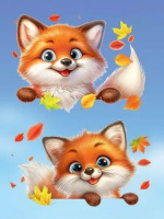 Наклейки оформительские 33*23см "Лисята"