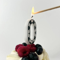 Свеча-цифра "0" Футболист, 5см