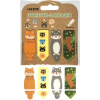 Закладки с липким краем (55*20мм)  20л., Shiba ,пластиковые полупрозр.