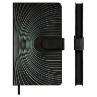 Ежедневник недат А6 кожзам, тв.пер., 120л. "Тиволи черный" ляссе, магн.клапан