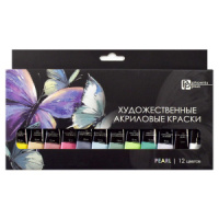 Набор акрил. красок  12цв 12мл "Бабочки" перламутровые, картон, туба