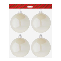 Набор елочных шаров 8 см, 4 шт., белая нефть, пластик