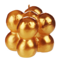 Набор подарочный 17*25см свеча фигурная 1 шт, бутылочка - 1шт, подсвечник гипс -1шт, золото