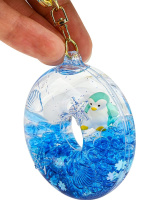 Брелок "Море" синий ПВХ, жидкий центр 6*6см