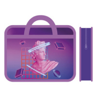 Папка А4 (330*260*75) с ручками, молния, пластик "Аполлон"