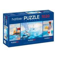 Пазлы 1020 элементов TRIPTYCH  "Акварель" 3 картинки в 1 коробке Premium