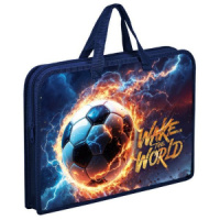 Папка А4 (340*245*40) с ручками, молния, пластик "Огненный мяч"